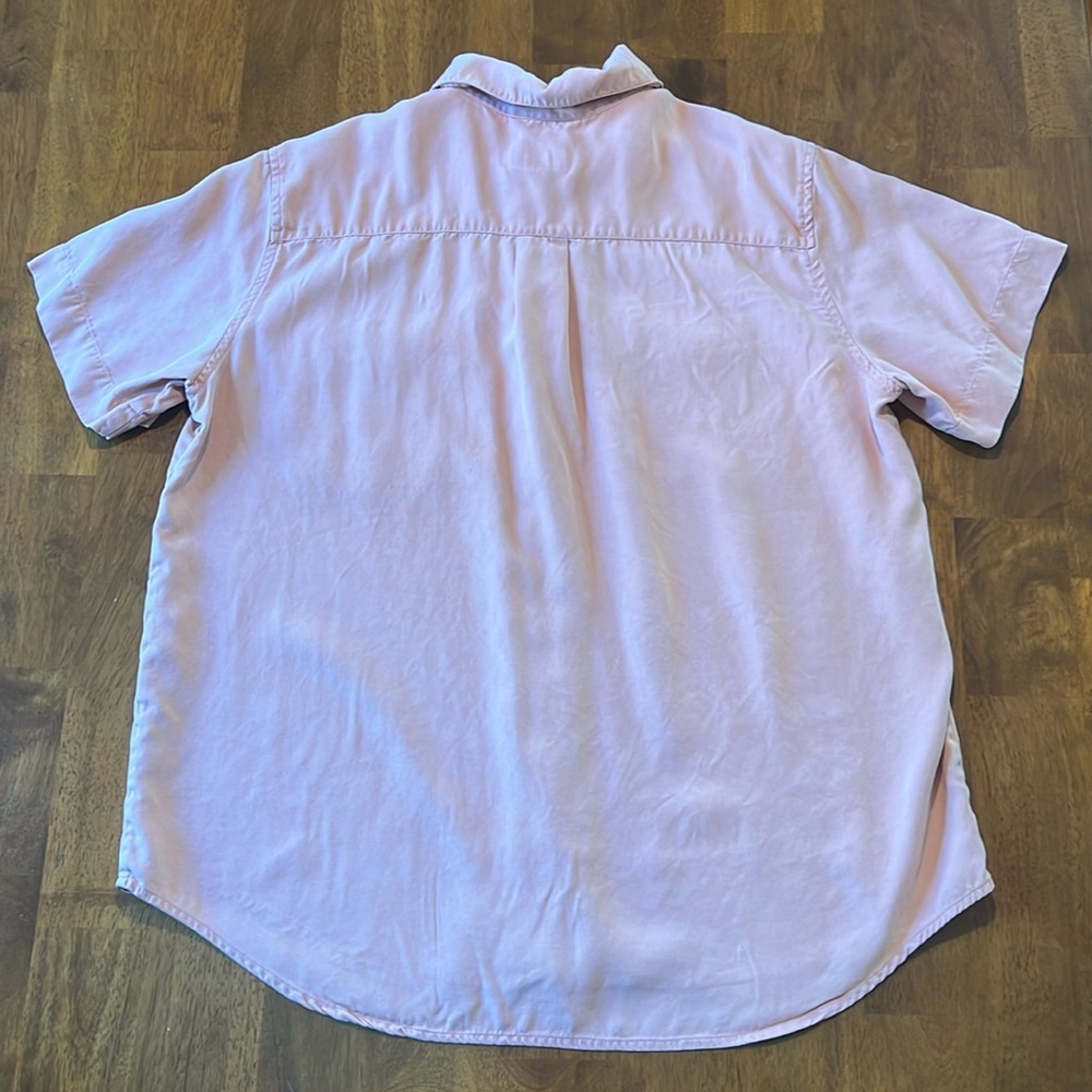 Vintage Talbots Silk Short Sleeve Button-Down - Picture 2 of 10